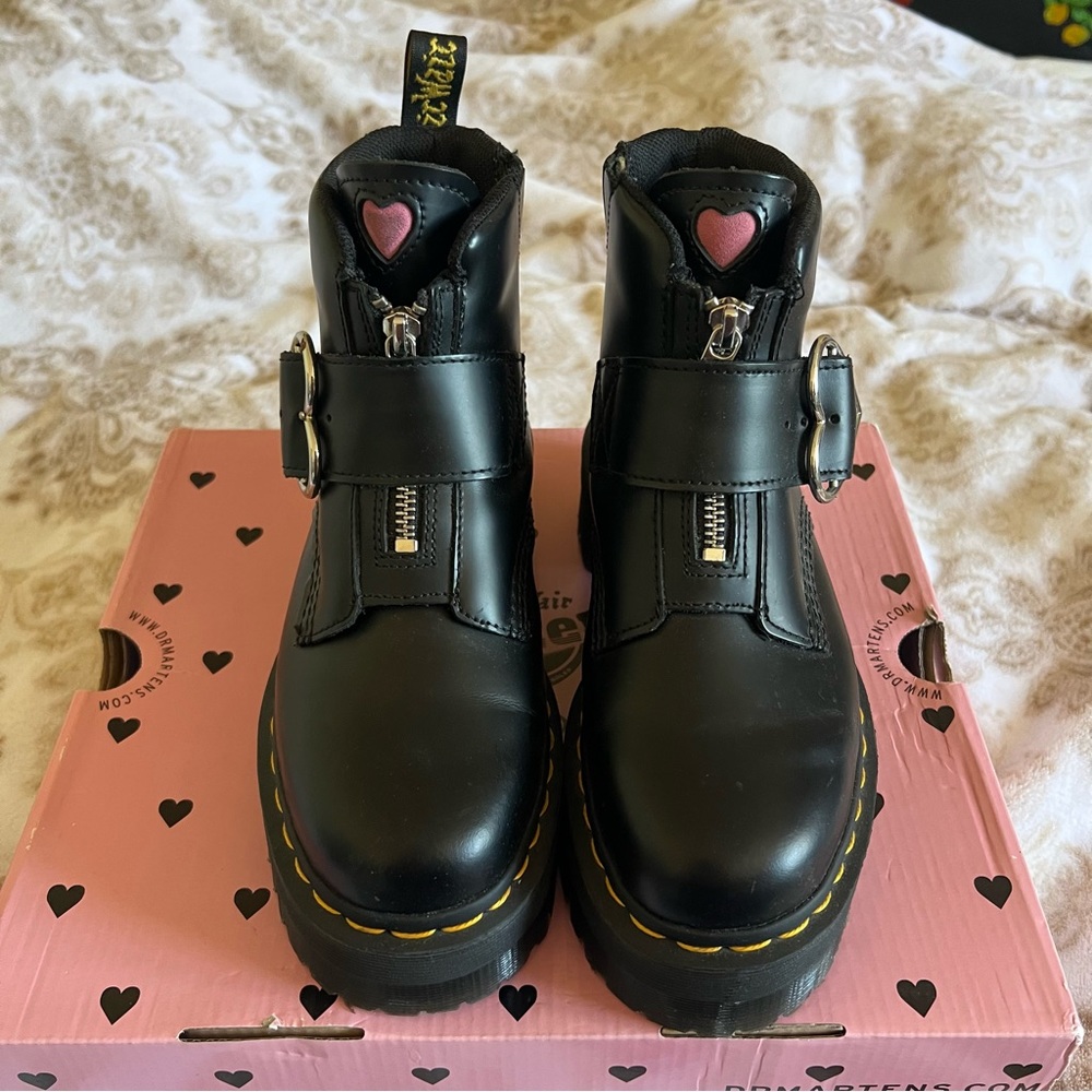 Dr. Martens X Lazy Oaf heart buckle boots - Picture 2 of 4